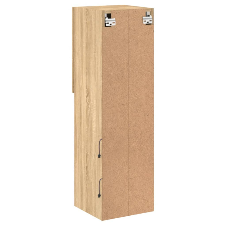 Tv-meubels met LED-verlichting 2 st 30,5x30x102 cm sonoma eiken