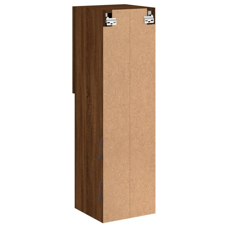 Tv-meubel met LED-verlichting 30,5x30x102 cm bruineikenkleurig