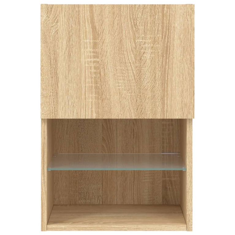 Tv-meubels met LED-verlichting 2 st 40,5x30x60 cm sonoma eiken