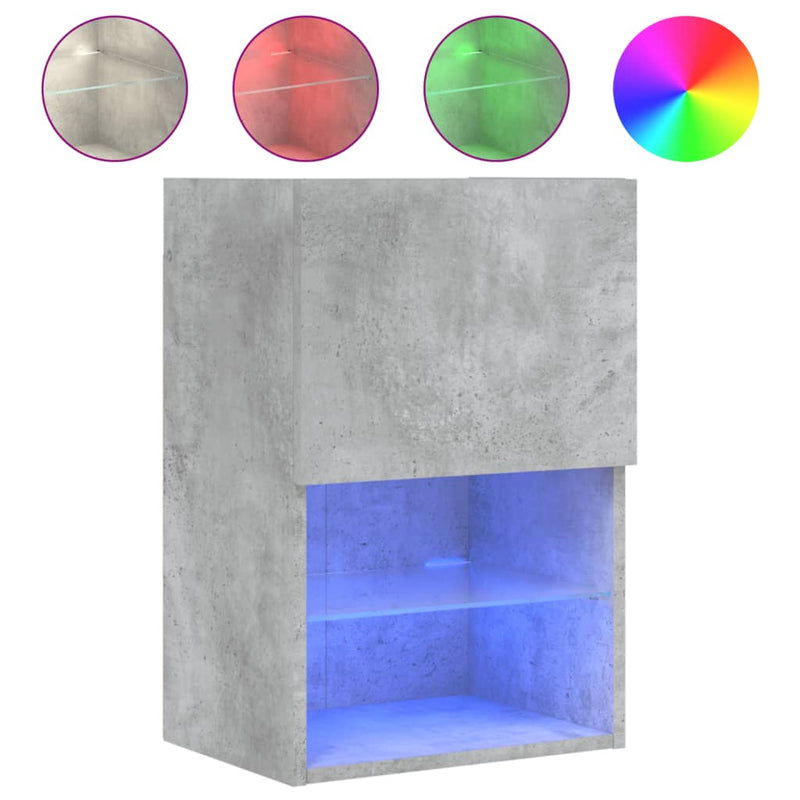 Tv-meubel met LED-verlichting 40,5x30x60 cm betongrijs