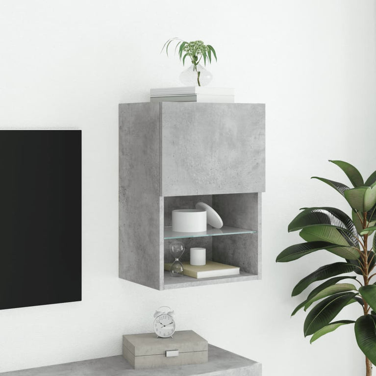 Tv-meubel met LED-verlichting 40,5x30x60 cm betongrijs