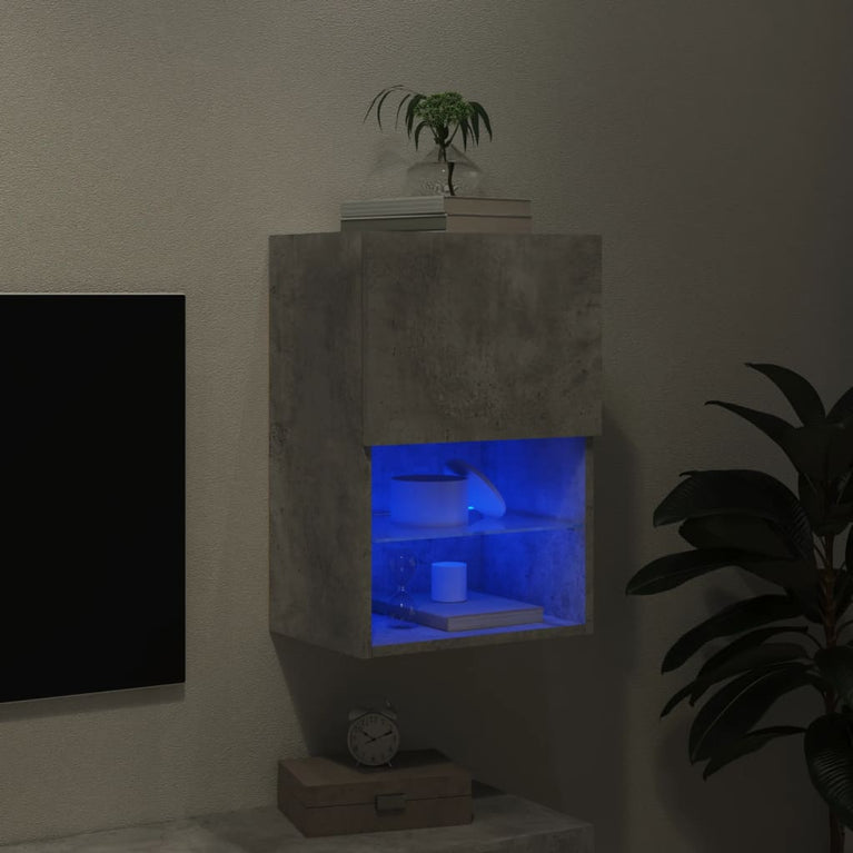 Tv-meubel met LED-verlichting 40,5x30x60 cm betongrijs