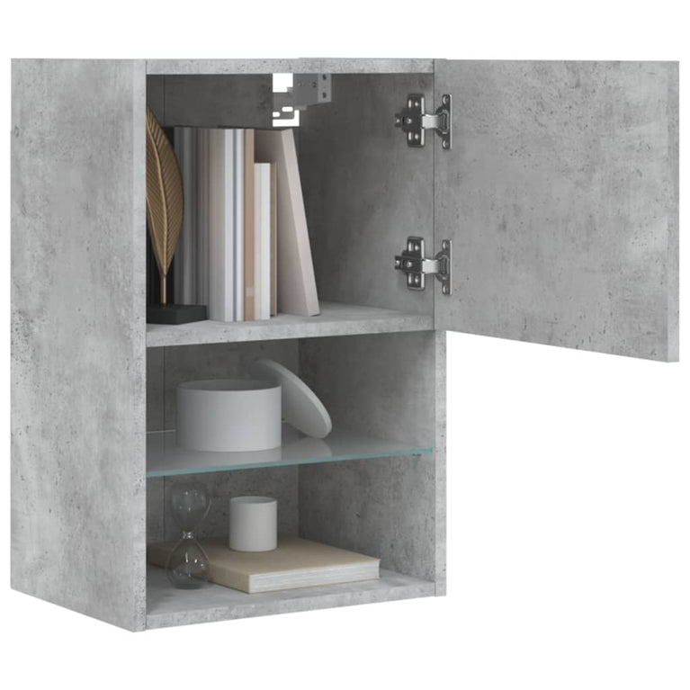 Tv-meubel met LED-verlichting 40,5x30x60 cm betongrijs