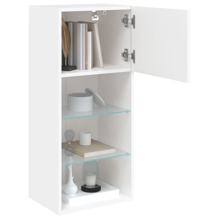 Tv-meubel met LED-verlichting 40,5x30x90 cm wit