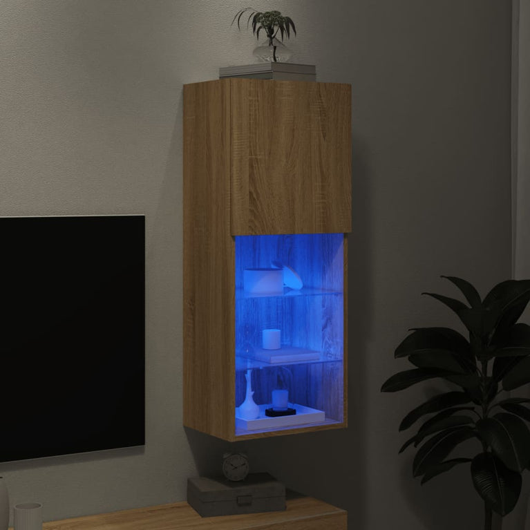 Tv-meubel met LED-verlichting 40,5x30x102 cm sonoma eikenkleur