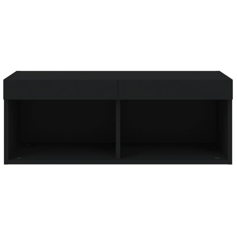 Tv-meubel met LED-verlichting 80x30x30 cm zwart