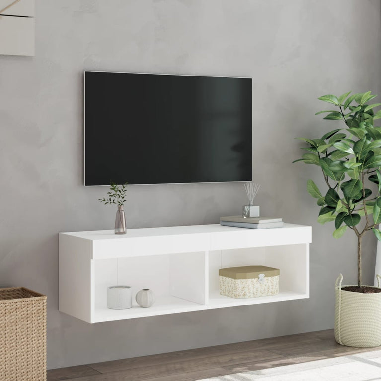 Tv-meubel met LED-verlichting 100x30x30 cm wit