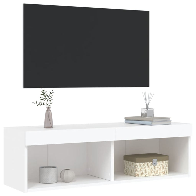 Tv-meubel met LED-verlichting 100x30x30 cm wit