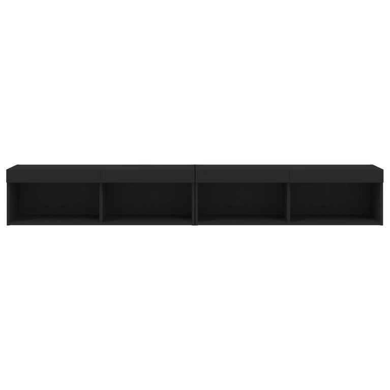 Tv-meubels met LED-verlichting 2 st 100x30x30 cm zwart