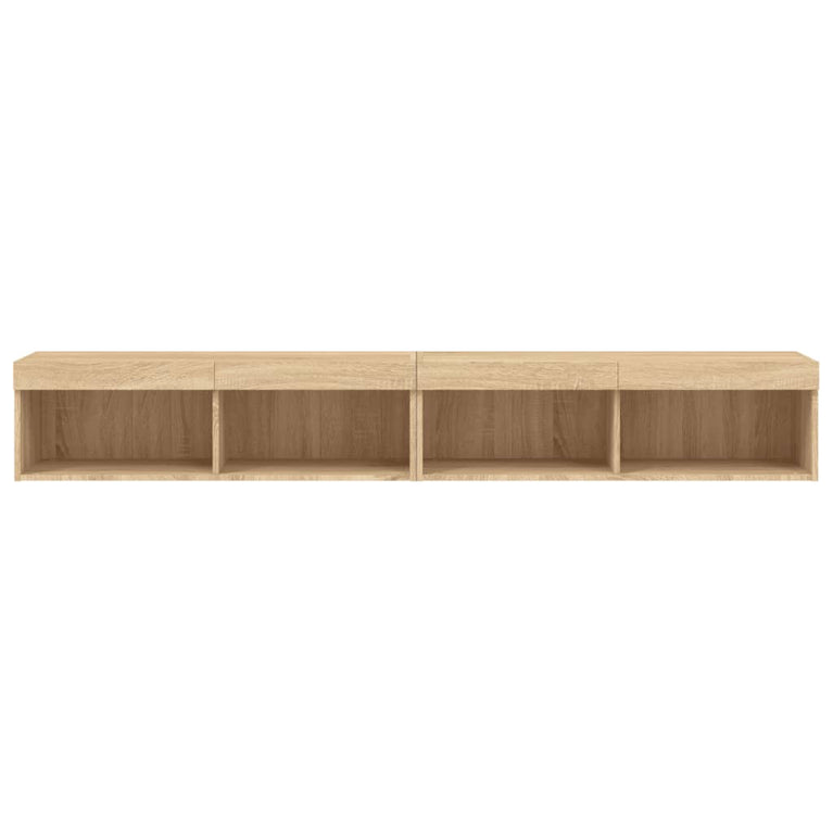 Tv-meubels met LED-verlichting 2 st 100x30x30 cm sonoma eiken