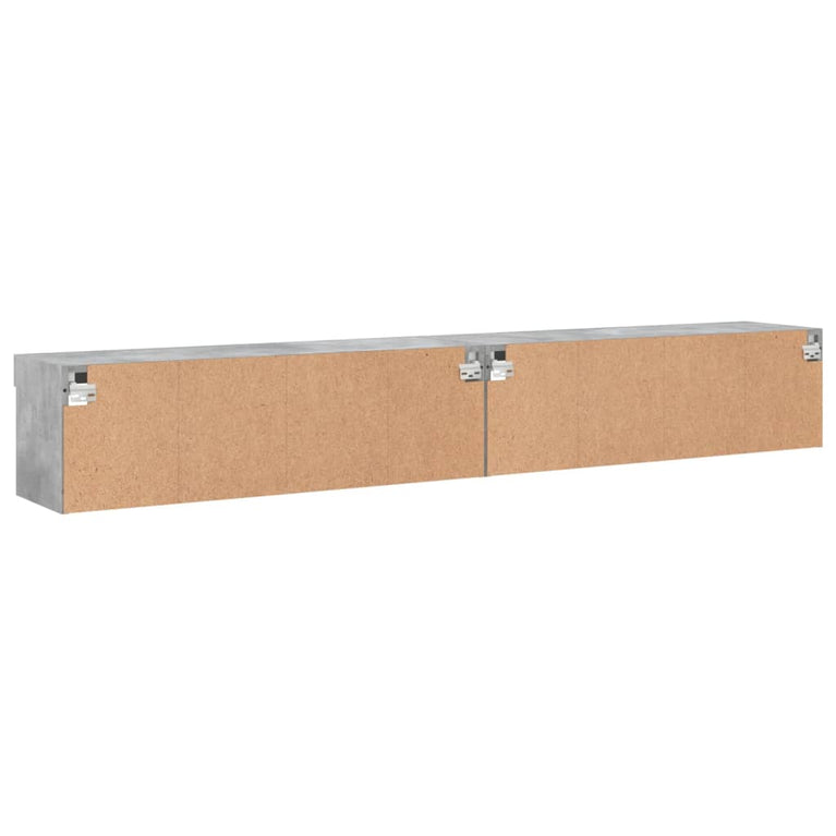 Tv-meubels met LED-verlichting 2 st 100x30x30 cm betongrijs