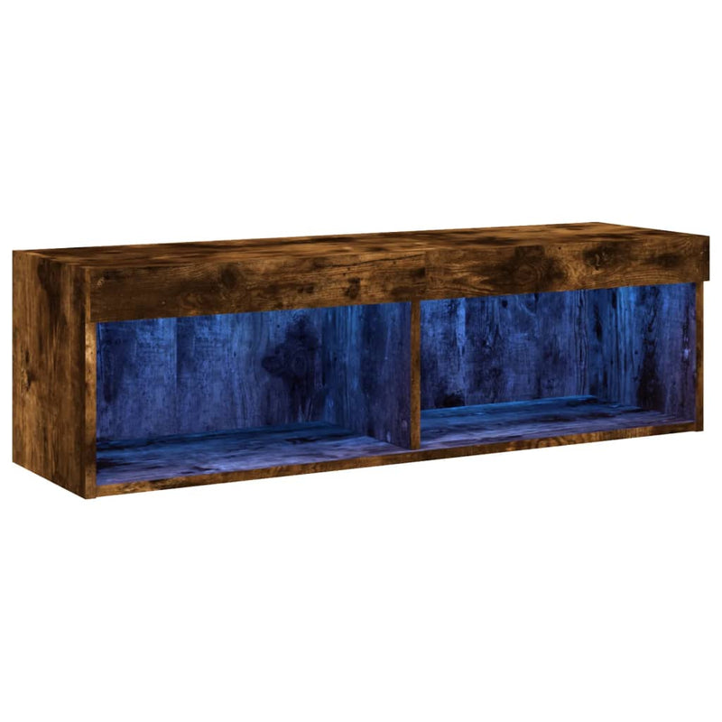 Tv-meubel LED-verlichting 100x30x30 cm gerookt eikenkleurig