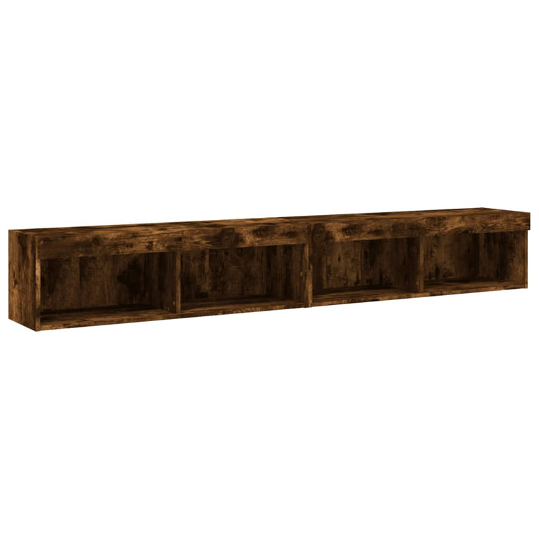 Tv-meubels met LED-verlichting 2 st 100x30x30 cm gerookt eiken