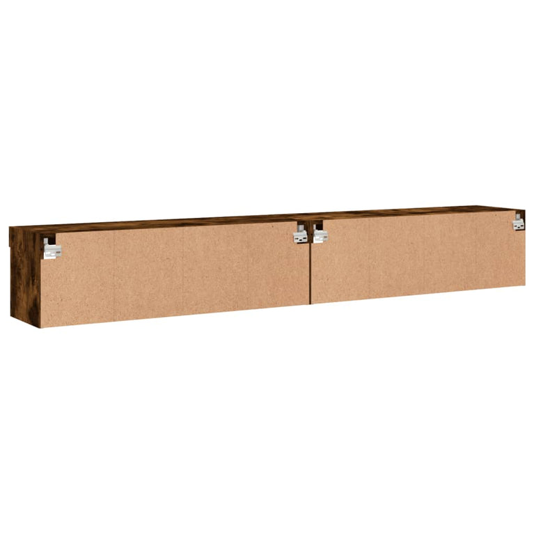 Tv-meubels met LED-verlichting 2 st 100x30x30 cm gerookt eiken