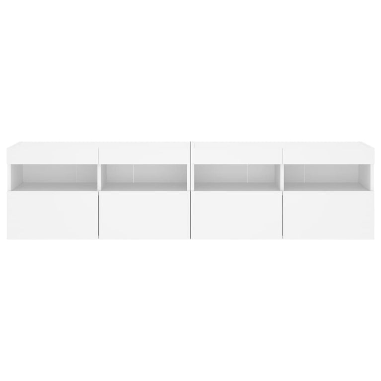 Tv-wandmeubels met LED-verlichting 2 st 80x30x40 cm wit