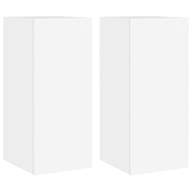 Tv-wandmeubels met LED-verlichting 2 st 30,5x35x70 cm wit