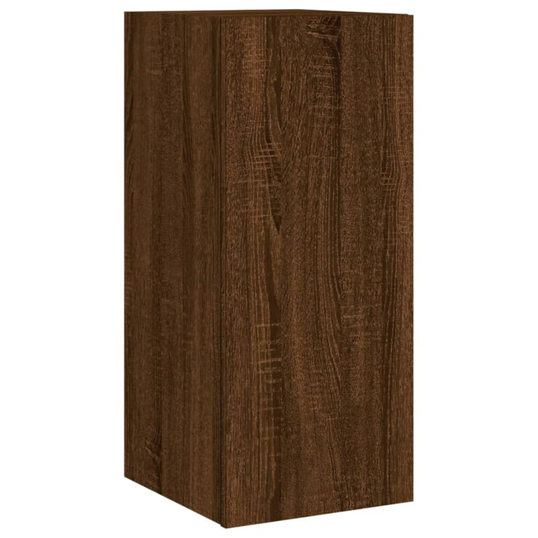 Tv-wandmeubelen met LED 2 st 30,5x35x70 cm bruineikenkleurig