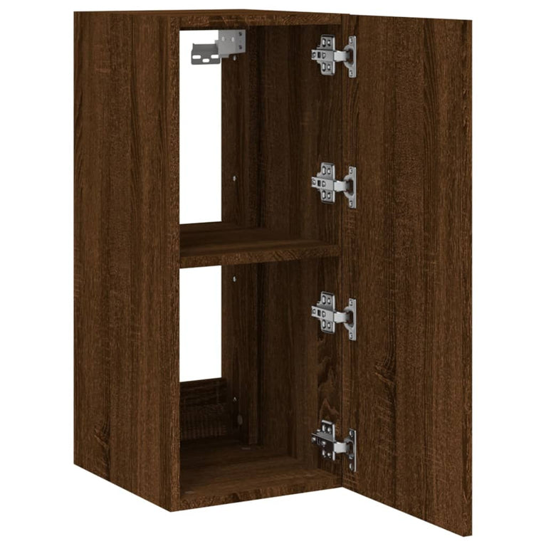 Tv-wandmeubelen met LED 2 st 30,5x35x70 cm bruineikenkleurig