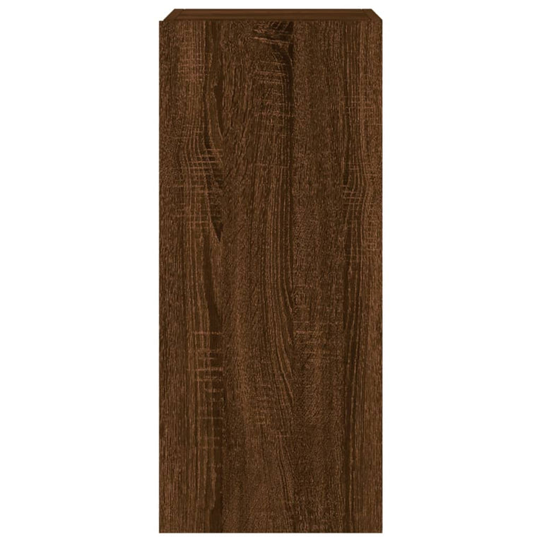 Tv-wandmeubelen met LED 2 st 30,5x35x70 cm bruineikenkleurig
