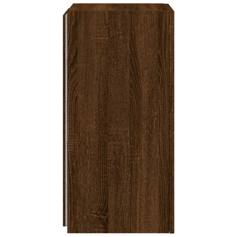 Tv-wandmeubelen met LED 2 st 30,5x35x70 cm bruineikenkleurig