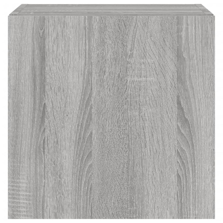Tv-wandmeubelen met LED 2 st 40,5x35x40 cm grijs sonoma eiken