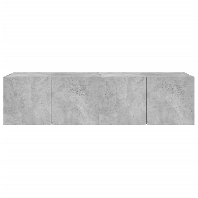 Tv-wandmeubelen met LED-verlichting 2 st 60x35x31 cm betongrijs