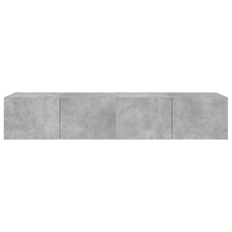 Tv-wandmeubels met LED-verlichting 2 st 80x35x31 cm betongrijs