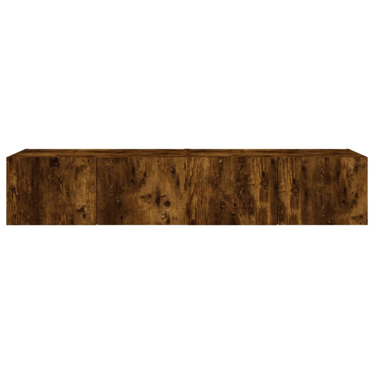Tv-wandmeubels met LED 2 st 80x35x31 cm gerookt eikenkleurig