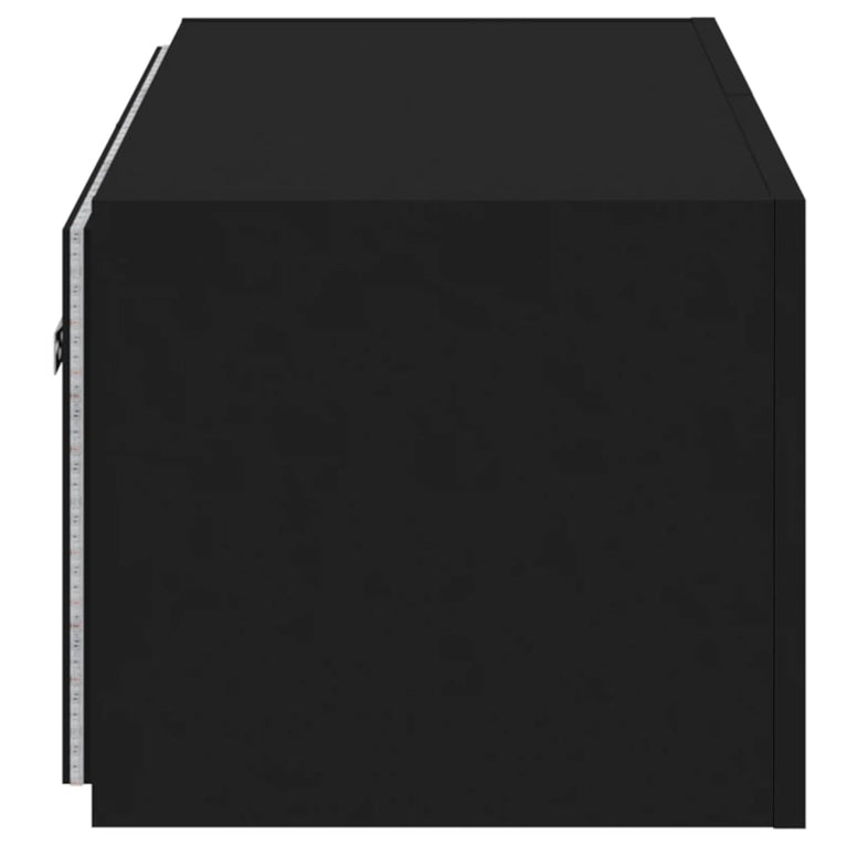 Tv-wandmeubel met LED-verlichting 100x35x31 cm zwart