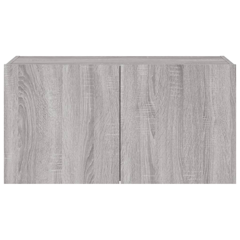 Tv-wandmeubel met LED-verlichting 80x35x41 cm grijs sonoma