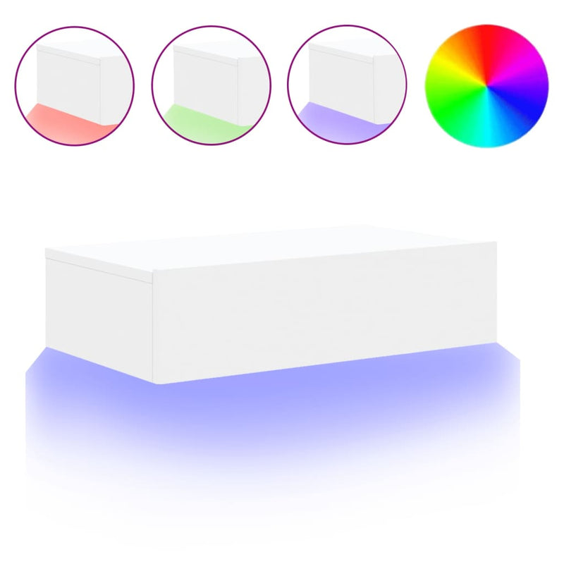 Tv-meubel met LED-verlichting 60x35x15,5 cm wit MeubelReus