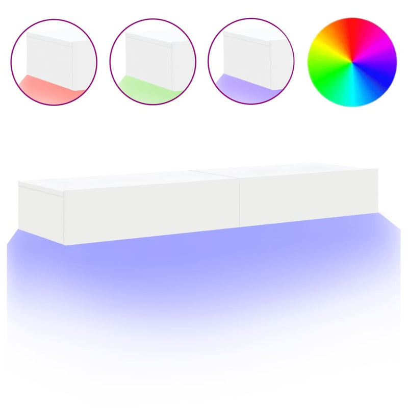 Tv-meubelen 2 st met LED-verlichting 60x35x15,5 cm wit MeubelReus