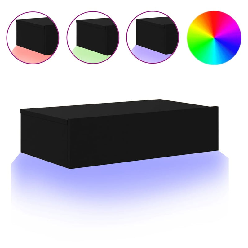 Tv-meubel met LED-verlichting 60x35x15,5 cm zwart MeubelReus