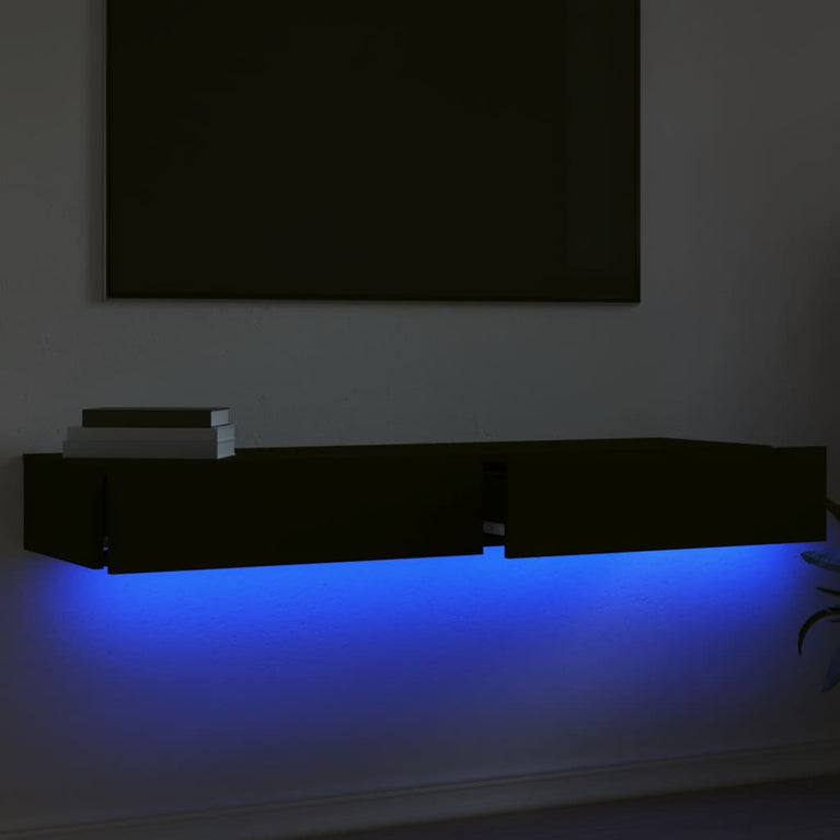 Tv-meubelen 2 st met LED-verlichting 60x35x15,5 cm zwart MeubelReus