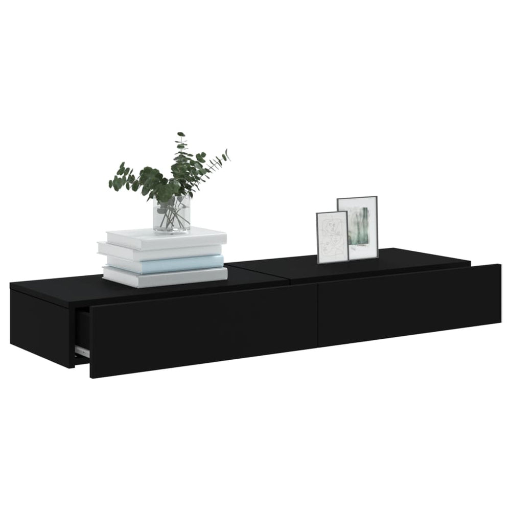 Tv-meubelen 2 st met LED-verlichting 60x35x15,5 cm zwart MeubelReus