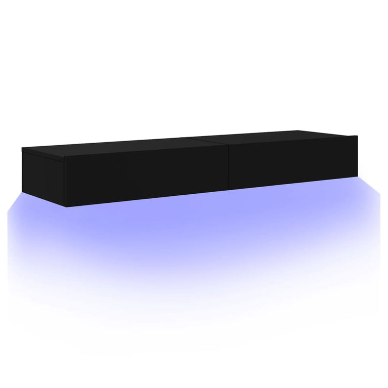 Tv-meubelen 2 st met LED-verlichting 60x35x15,5 cm zwart MeubelReus