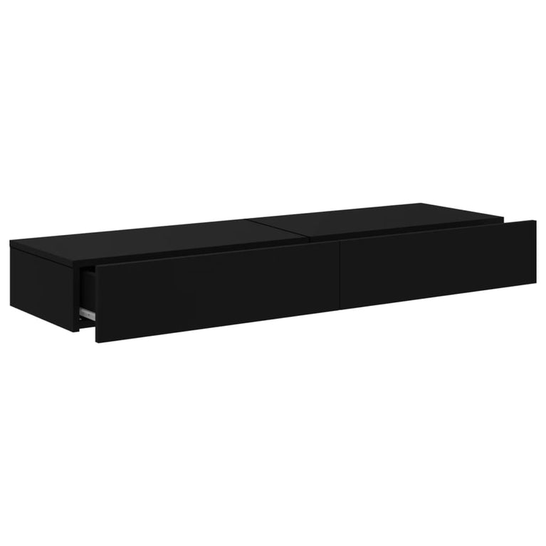 Tv-meubelen 2 st met LED-verlichting 60x35x15,5 cm zwart MeubelReus