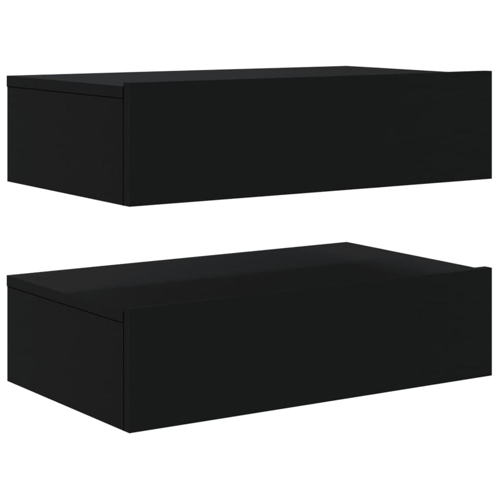 Tv-meubelen 2 st met LED-verlichting 60x35x15,5 cm zwart MeubelReus