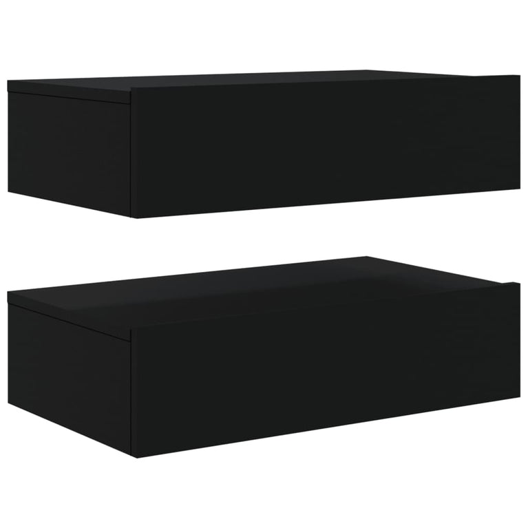Tv-meubelen 2 st met LED-verlichting 60x35x15,5 cm zwart MeubelReus
