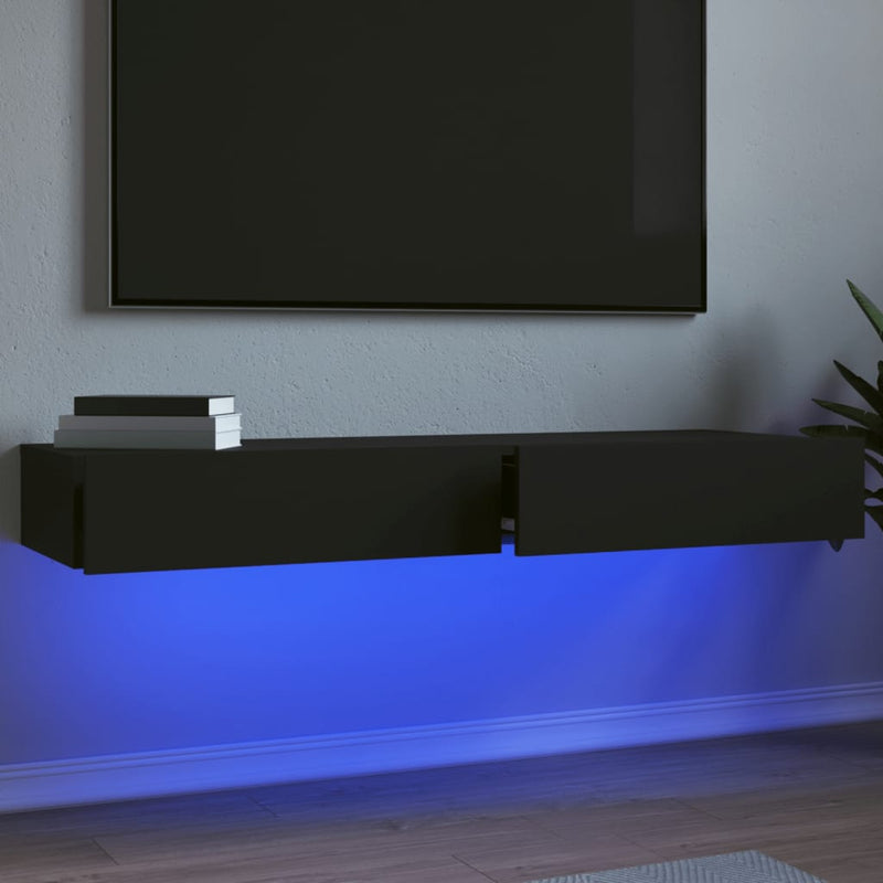 Tv-meubelen 2 st met LED-verlichting 60x35x15,5 cm zwart MeubelReus