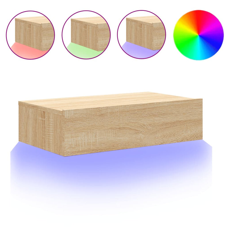 Tv-meubel met LED-verlichting 60x35x15,5 cm sonoma eikenkleurig MeubelReus