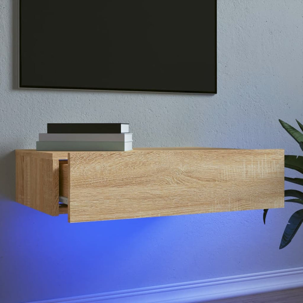 Tv-meubel met LED-verlichting 60x35x15,5 cm sonoma eikenkleurig MeubelReus