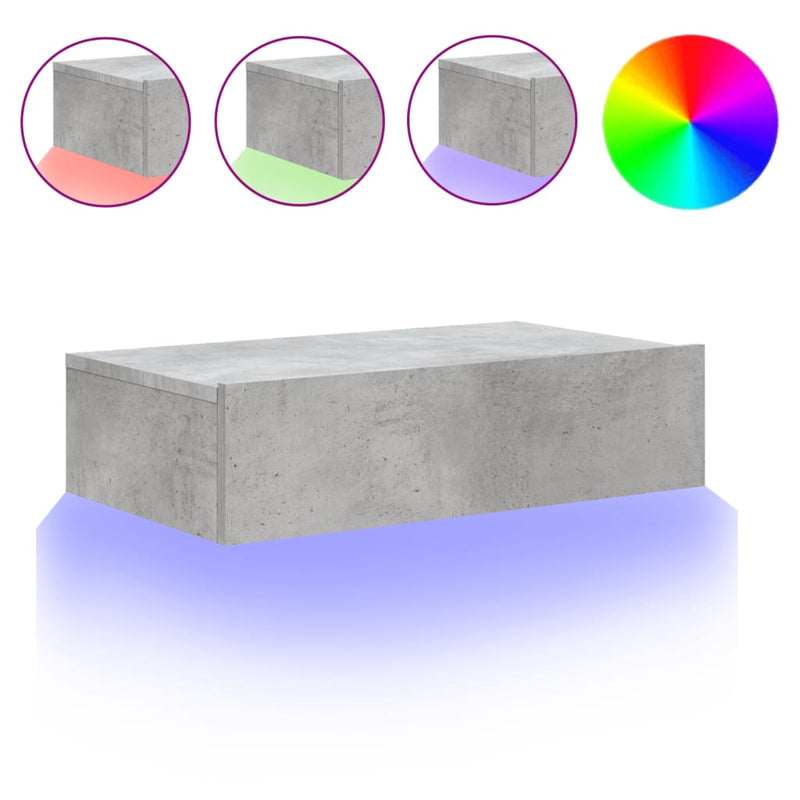 Tv-meubel met LED-verlichting 60x35x15,5 cm betongrijs MeubelReus