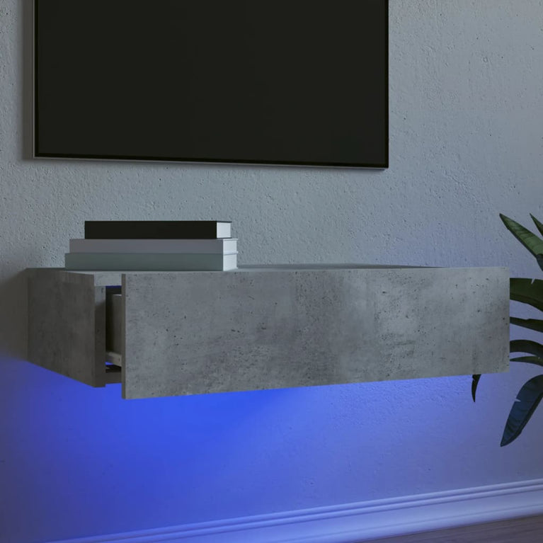 Tv-meubel met LED-verlichting 60x35x15,5 cm betongrijs MeubelReus