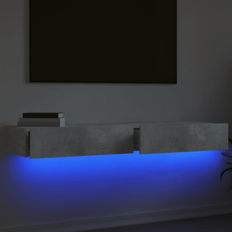 Tv-meubels met LED-verlichting 2 st 60x35x15,5 cm betongrijs MeubelReus