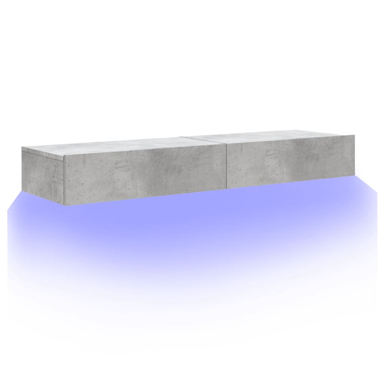 Tv-meubels met LED-verlichting 2 st 60x35x15,5 cm betongrijs MeubelReus