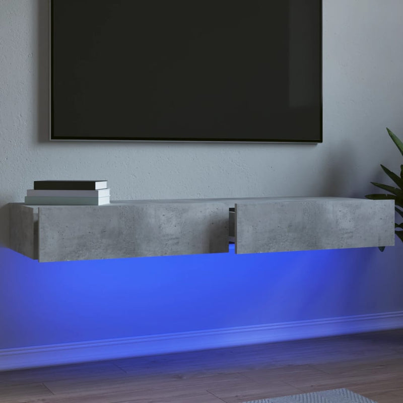 Tv-meubels met LED-verlichting 2 st 60x35x15,5 cm betongrijs MeubelReus