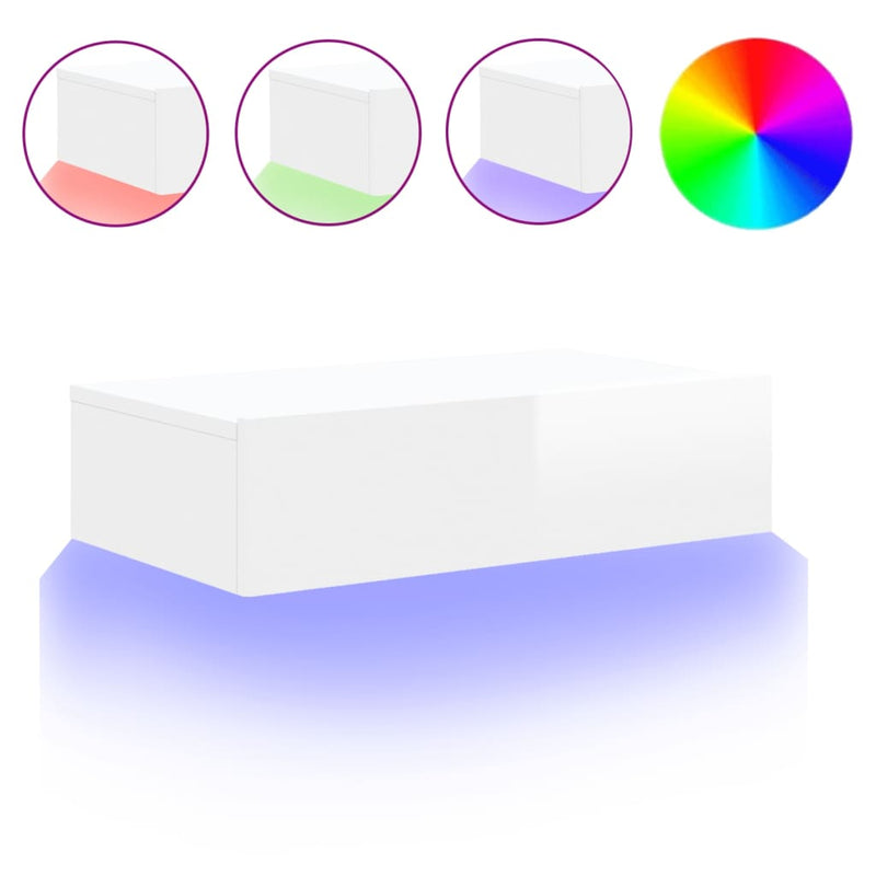 Tv-meubel met LED-verlichting 60x35x15,5 cm hoogglans wit MeubelReus