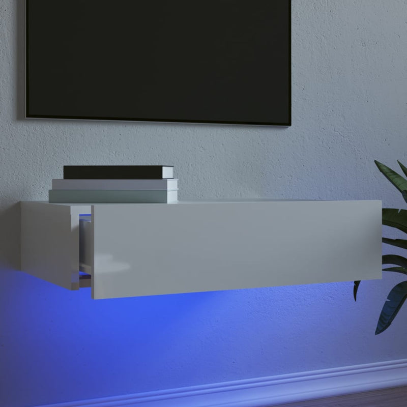 Tv-meubel met LED-verlichting 60x35x15,5 cm hoogglans wit MeubelReus