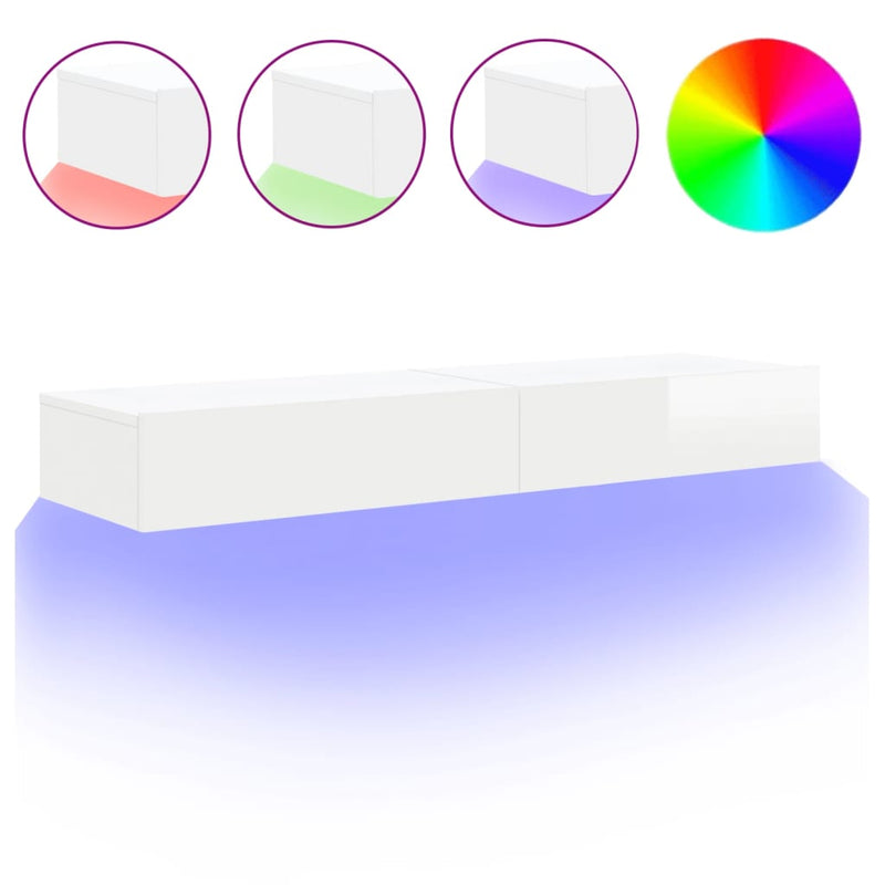 Tv-meubelen 2 st met LED 60x35x15,5 cm hoogglans wit MeubelReus